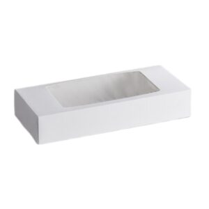 White Window Cookie / Pastry Box - 12.5" x 5.5" x 2.25"