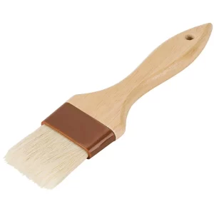 Wide Boar Bristle Pastry Brush with Wooden Handle 2"