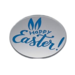 Easter Acrylic Mirrored Cupcake Disc Silver