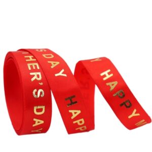 Mother's Day Red Print Style Satin Ribbons