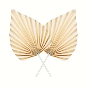 Folding Fan Cake Topper Beige 2 Pieces with Sticks Included