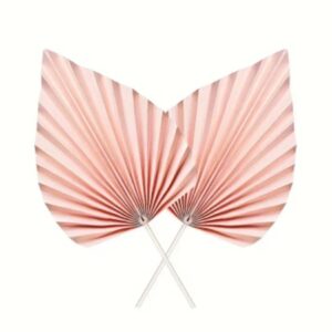 Folding Fan Cake Topper Pink 2 Pieces With Sticks Included