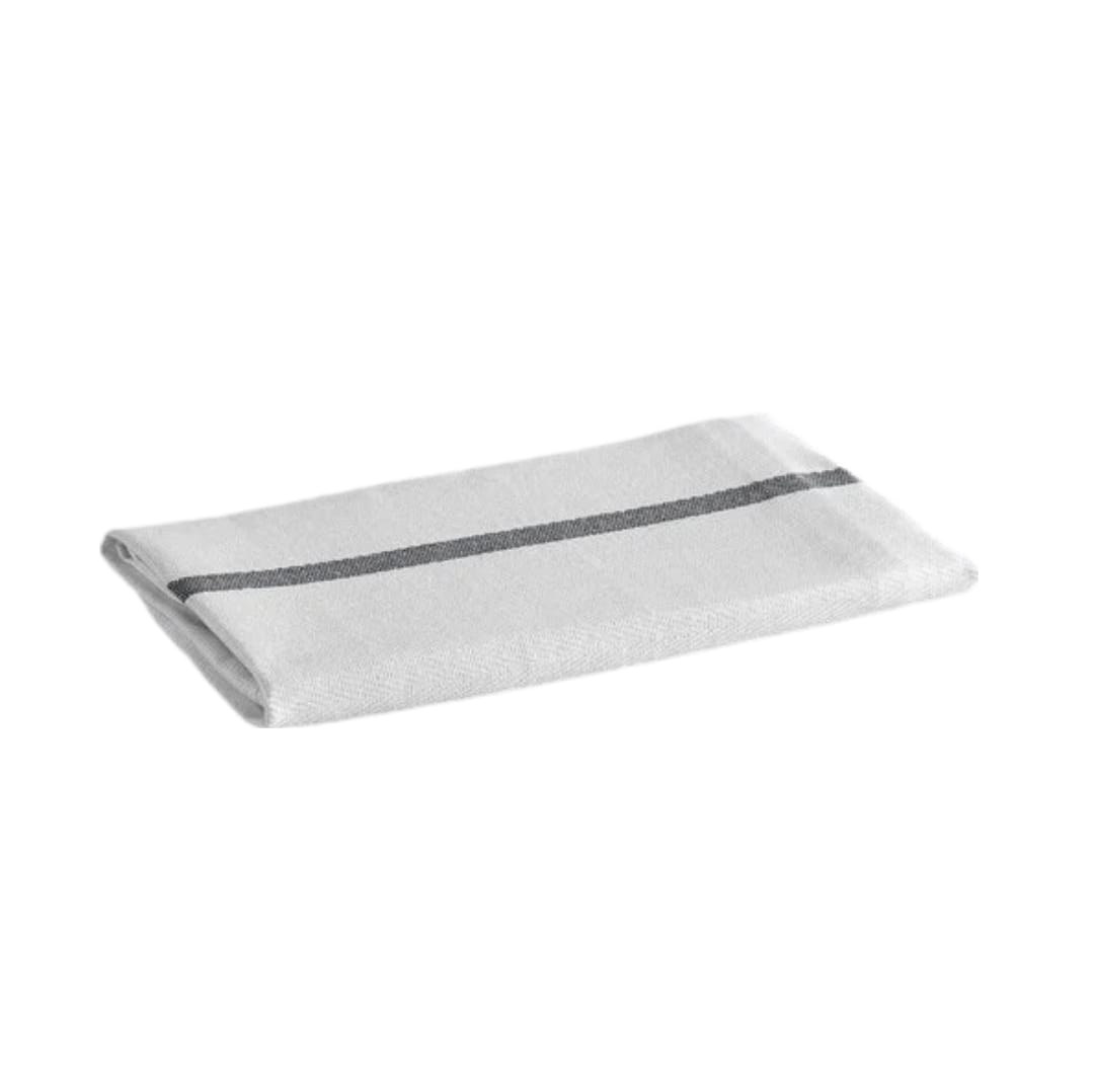 Kitchen Towel White With Gray Stripe