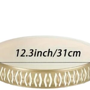 Golden-Tone Iron Cake Stand With Floral Design