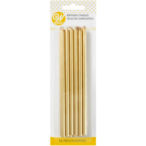 Wilton Tall Gold Birthday Candles 12 Count
