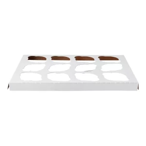 White/Kraft Cupcake Insert 14″ x 10″ – 12 Cavity