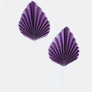 Folding Fan Cake Topper Purple 2 Counts