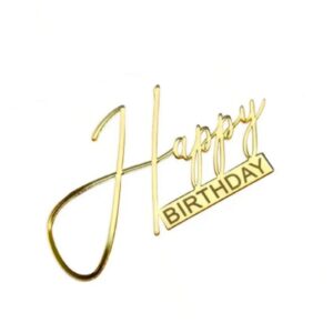 Gold Happy Birthday Cake Topper