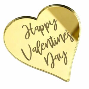 Happy Valentine's Day Acrylic Mirrored Cupcake Disc 1 Count