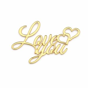 Golden Mirror Acrylic Cake Topper I Love You