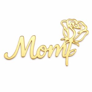 Golden Mirror Acrylic Cake Topper Mom