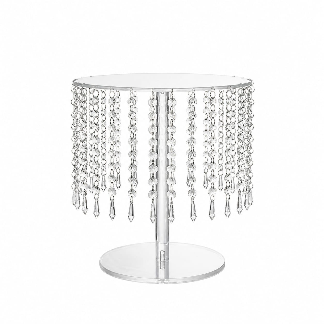 12″ Crystal Beaded Cake Stand Acrylic Transparent
