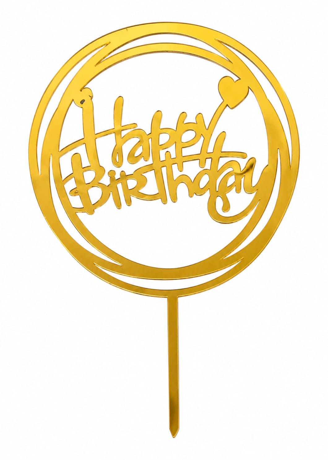 Happy Birthday Cake Topper Circular Design