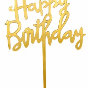 Happy Birthday Cake Topper Cursive Style