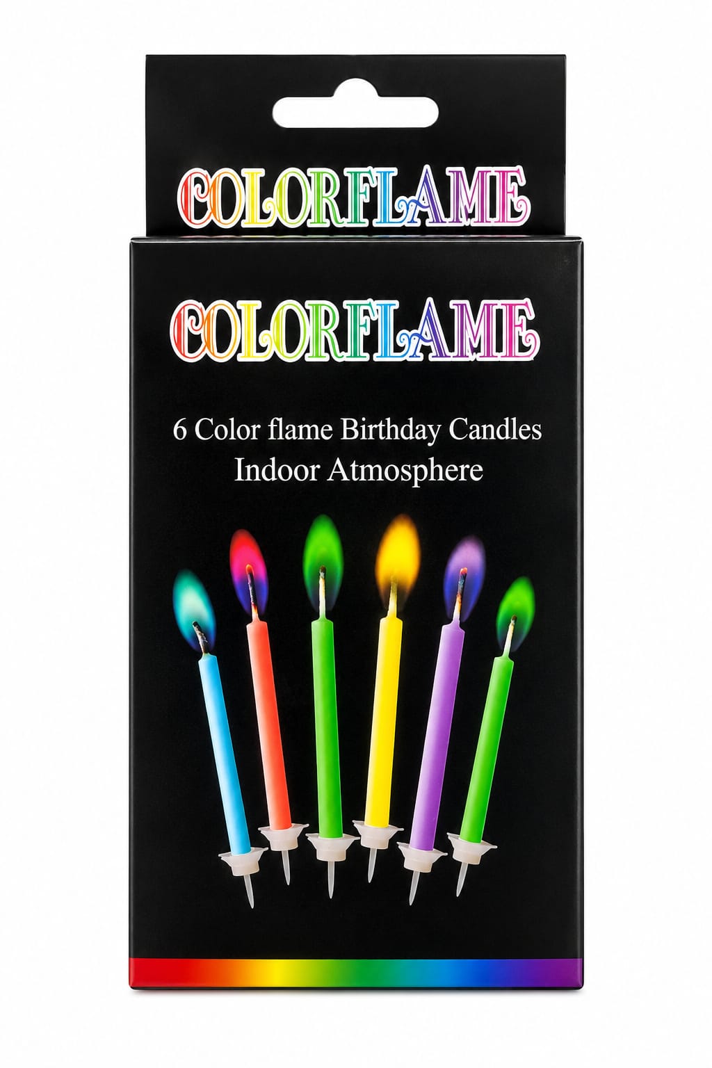 Color Flame Birthday Candles 6 Piece Set