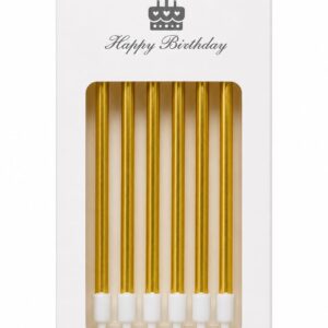 Straight Metallic Gold Birthday Candles 6 Piece Set